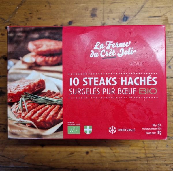 Steaks hachés surgelés Bio | La ferme du Crêt Joli | 1kg