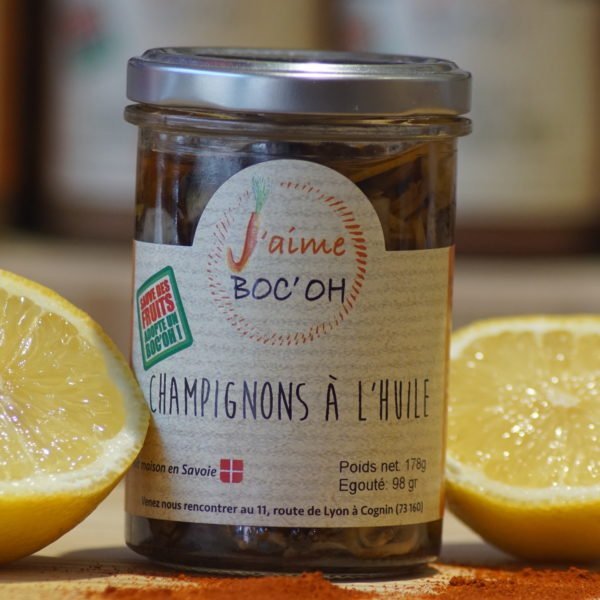Tartinable Champignons à l'huile et zeste de citron | J'aime Boc'oh | 250gr
