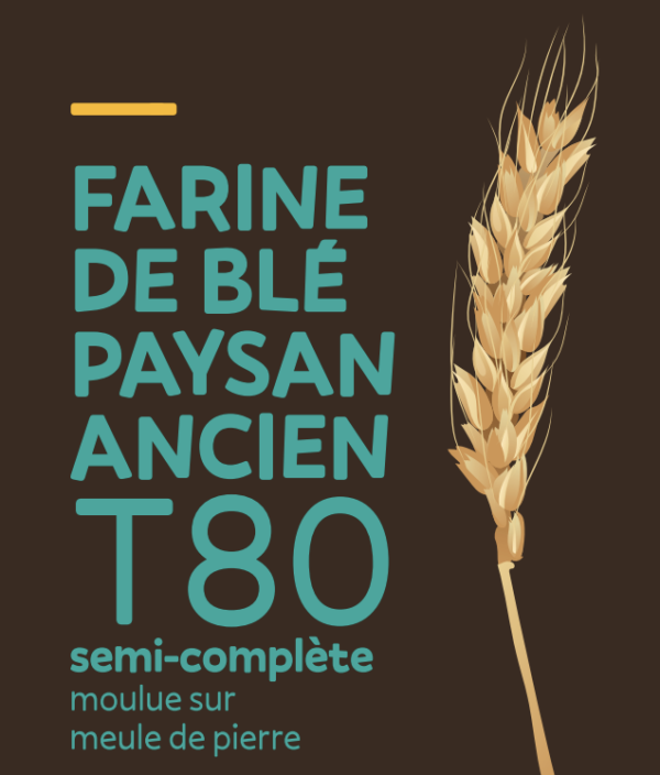 Farine de blé de population "ancien" - (T80) - 1kg - Le Fournil des paysans (74)