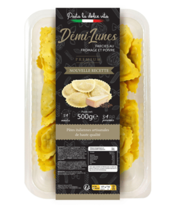 Demi-Lunes Fromage & poivre - 500gr - Pasta La Dolce Vita