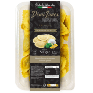 Demi-Lunes Ricotta, Epinards, Zeste de citron - 500gr - Pasta La Dolce Vita