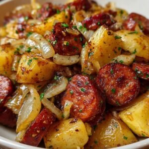 Rougail saucisses & pommes de terre rôties